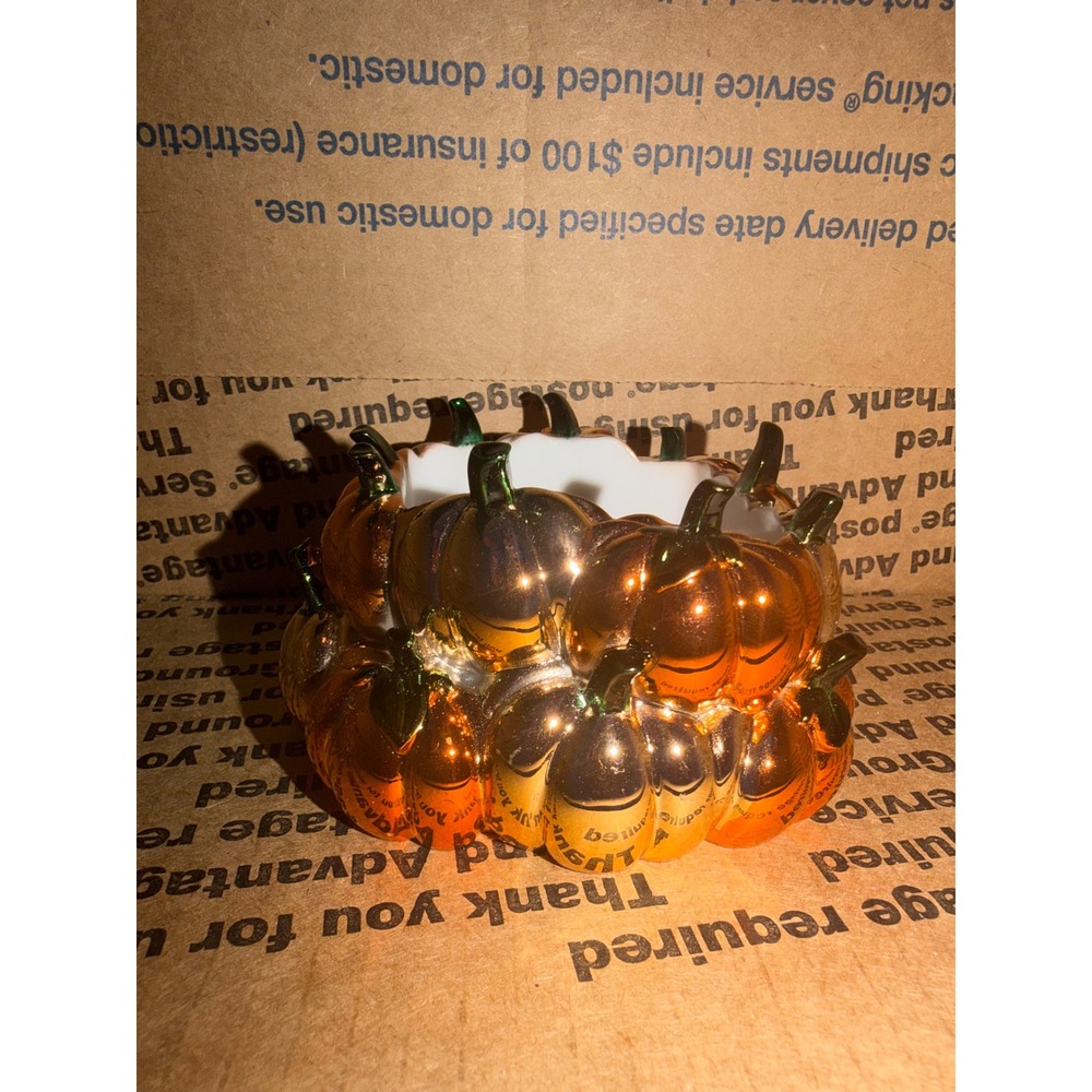 Bath and Body Works Soap Holder Stacked Metallic Pumpkins Fall Autumn Decor